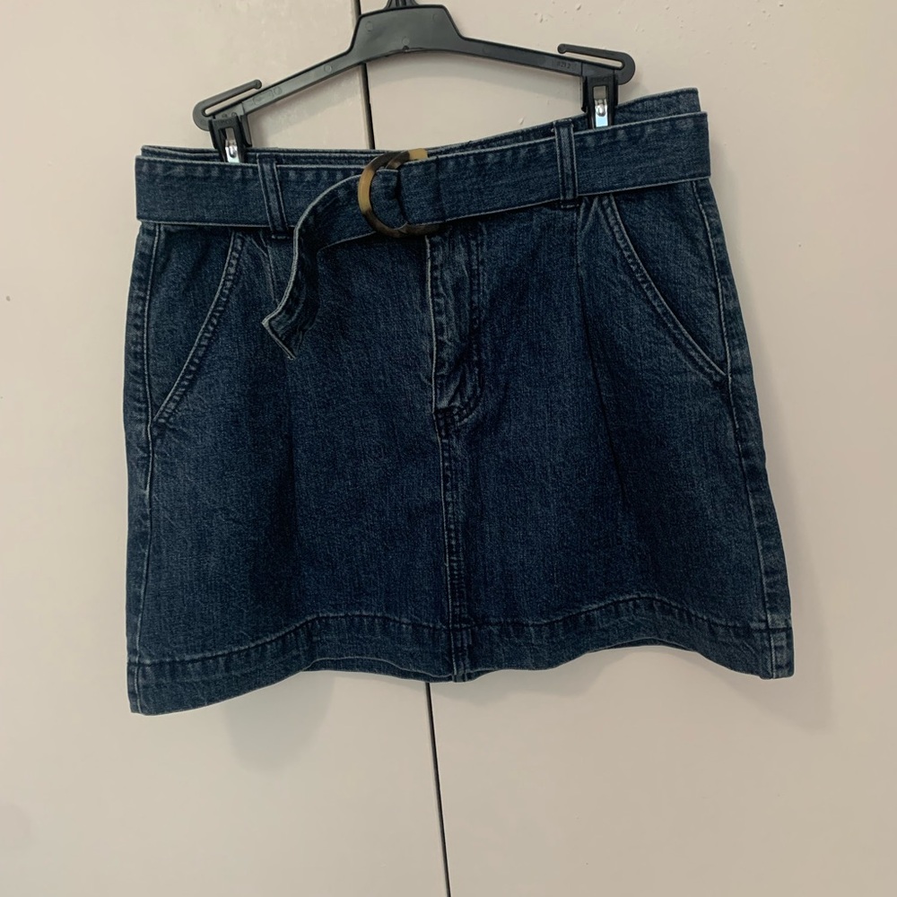 We The Free Denim Mini Skirt with Belt